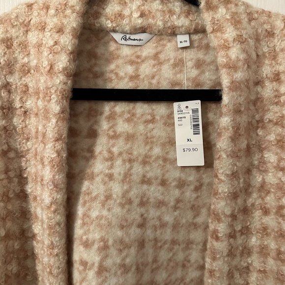 Reitmans Pink Bouclé Open Front Coatigan (Size XL) - Picture 2 of 5